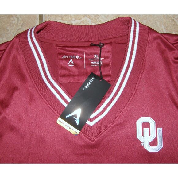 ANTIGUA Maroon Sz XL Long Sleeve OLKLAHOMA SOONERS Athletic Logo Shirt NEW NWT - Picture 2 of 3